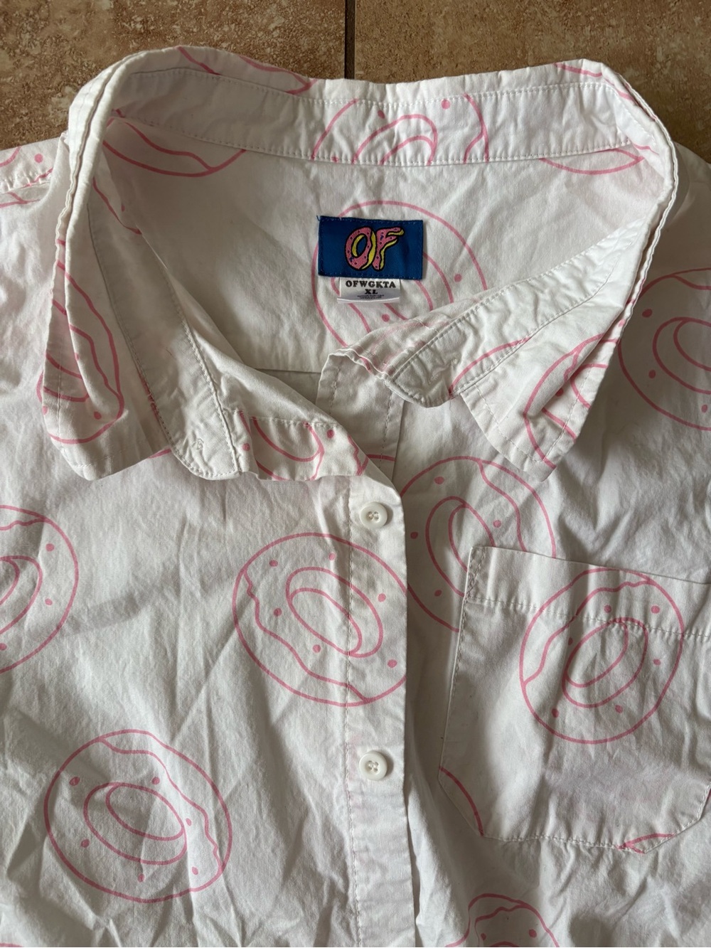 **OFFICIAL Odd Future Merch OFWGKTA white button-up shirt size XL